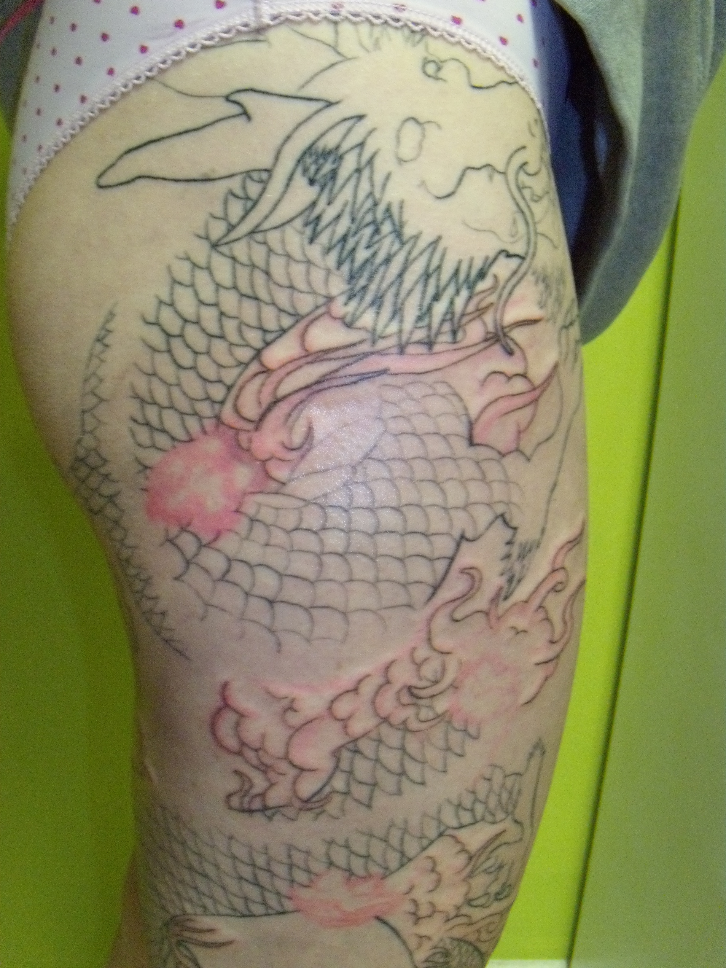 DragonSkull Thigh Tattoo